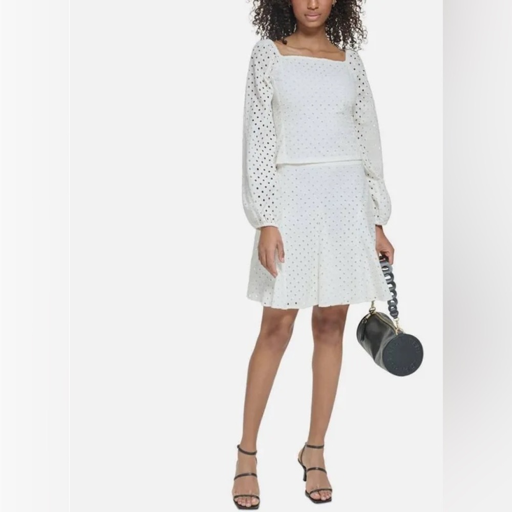 Karl Lagerfeld White Eyelet Top NWOT